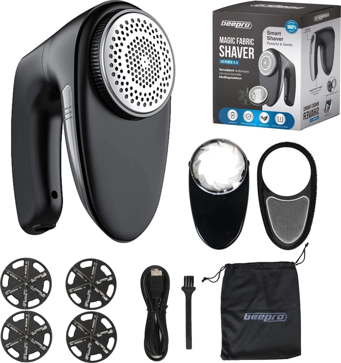 Beepro® Elektrische Pluizenverwijderaar - Ontpluizer - Draadloos En Oplaadbaar - Zwart - Image 12