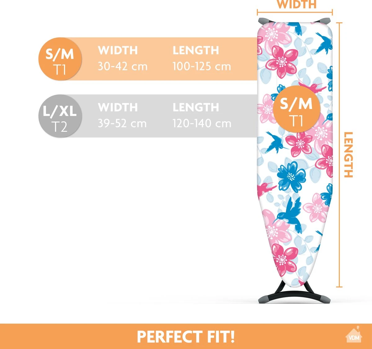 Laundryspecialist 3 Laagse COMFORT Strijkplankhoes - Optimaal Strijkcomfort En Stoomdoorlatend - Maat S/M Voor Een Breedte Van 30 Tot 43 Cm En Een Lengte Van 100 Tot 126 Cm - Image 2