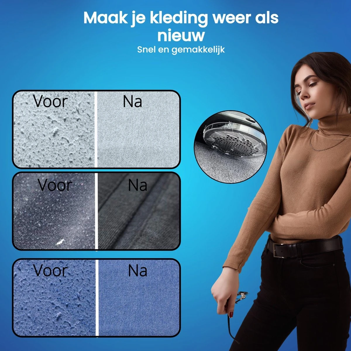 Beepro® Elektrische Pluizenverwijderaar - Ontpluizer - Draadloos En Oplaadbaar - Zwart - Image 3