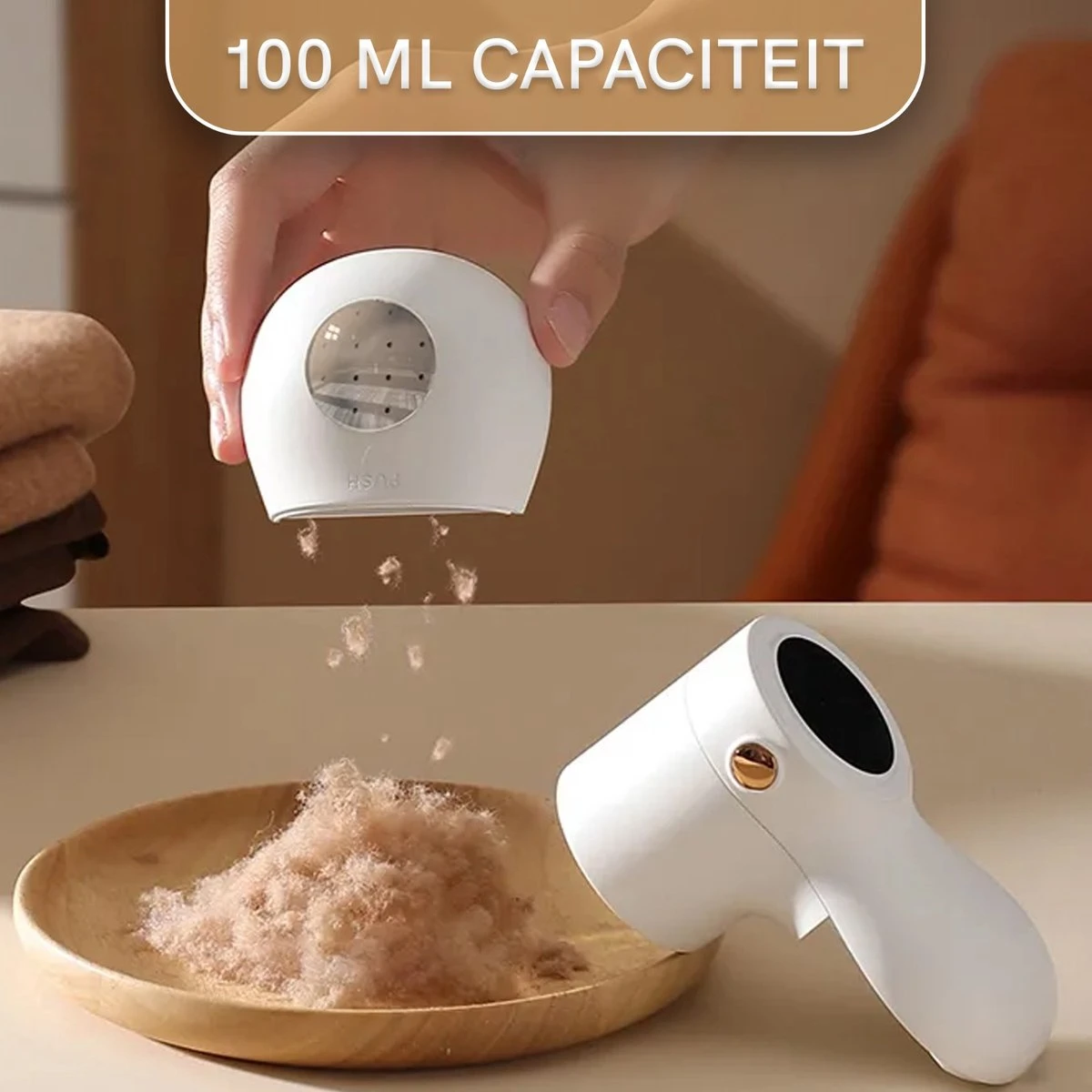 Undicat Pluizenverwijderaar – Oplaadbaar-Draadloss- Extra Borstelset– Kledingontpluizer – Sterk Zuigsysteem – Pluisverwijderaar -Wit– Draagbare Lint Remover– Digitale Power Scherm-3 Standen- - Image 4