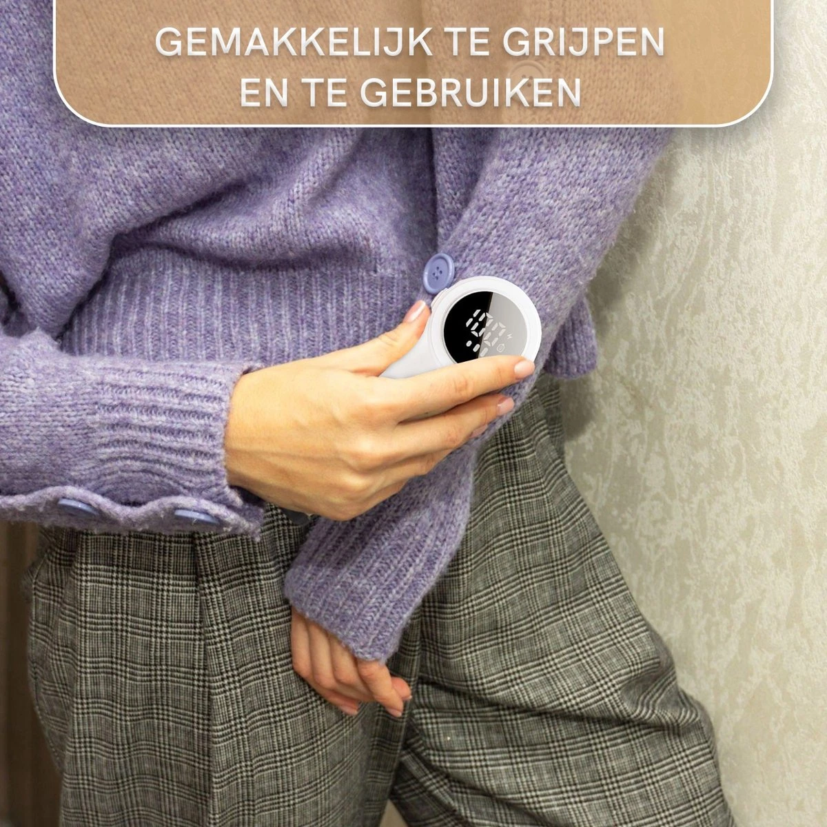 Undicat Pluizenverwijderaar – Oplaadbaar-Draadloss- Extra Borstelset– Kledingontpluizer – Sterk Zuigsysteem – Pluisverwijderaar -Wit– Draagbare Lint Remover– Digitale Power Scherm-3 Standen- - Image 6